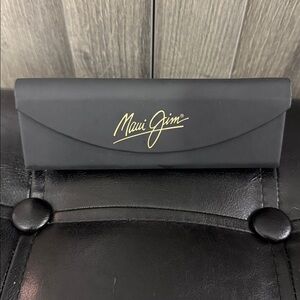 Genuine Maui Jim Tri-Fold Eyeglass Sunglass Black Case & Cleaning Cloth